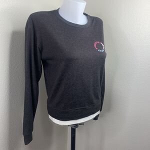 Spiritual Gangster Positive Vibes Only Charcoal Gray Crew Neck Pullover Soft S